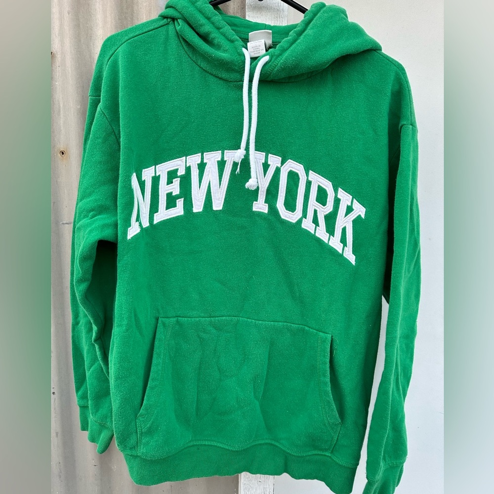H&M green New York size M hoodie